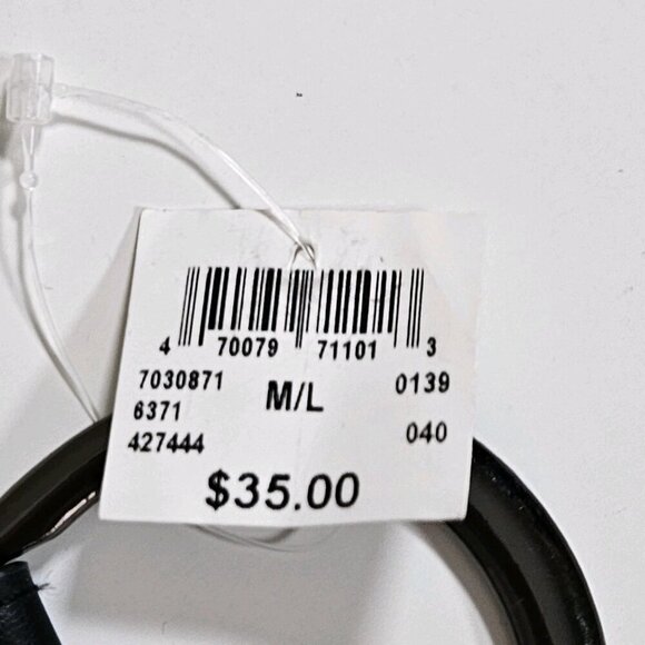 Bruges Belt Womens M/L Black Metal Faux Leather Buckle Stretch Steampunk Hippie - Picture 11 of 15